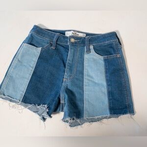 Hollister Patchwork Jean Shorts - Blue Shades